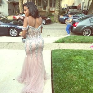 Taupe prom dress